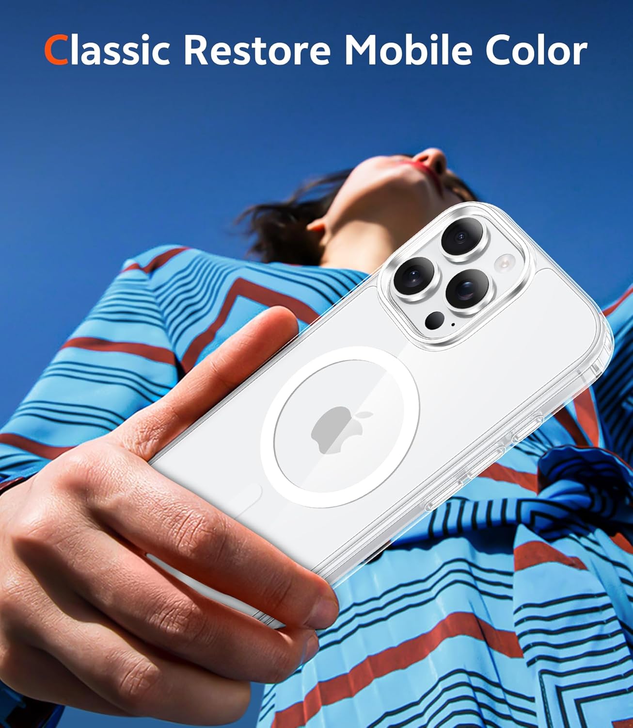 غطاء حماية آيفون متوافق مع ماج سيف، شفاف ومضاد للصدمات، مع حماية شاشة وكاميرا، مناسب لآيفون 16 برو ماكس