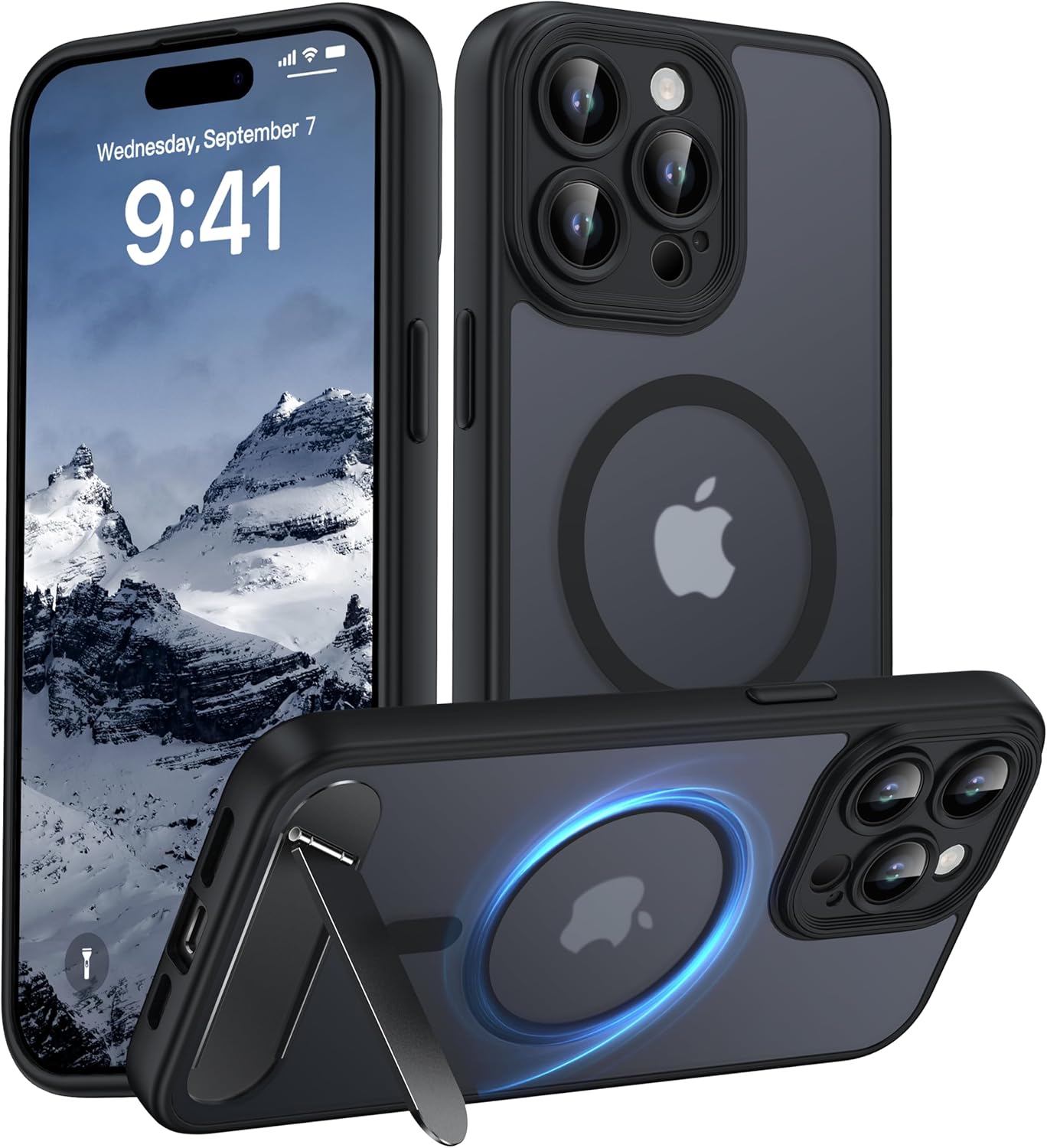 غلاف آيفون Magnetick حماية كاملة | متوافق مع MagShell | شفاف ومضاد للصدمات | مناسب لآيفون 15 برو ماكس