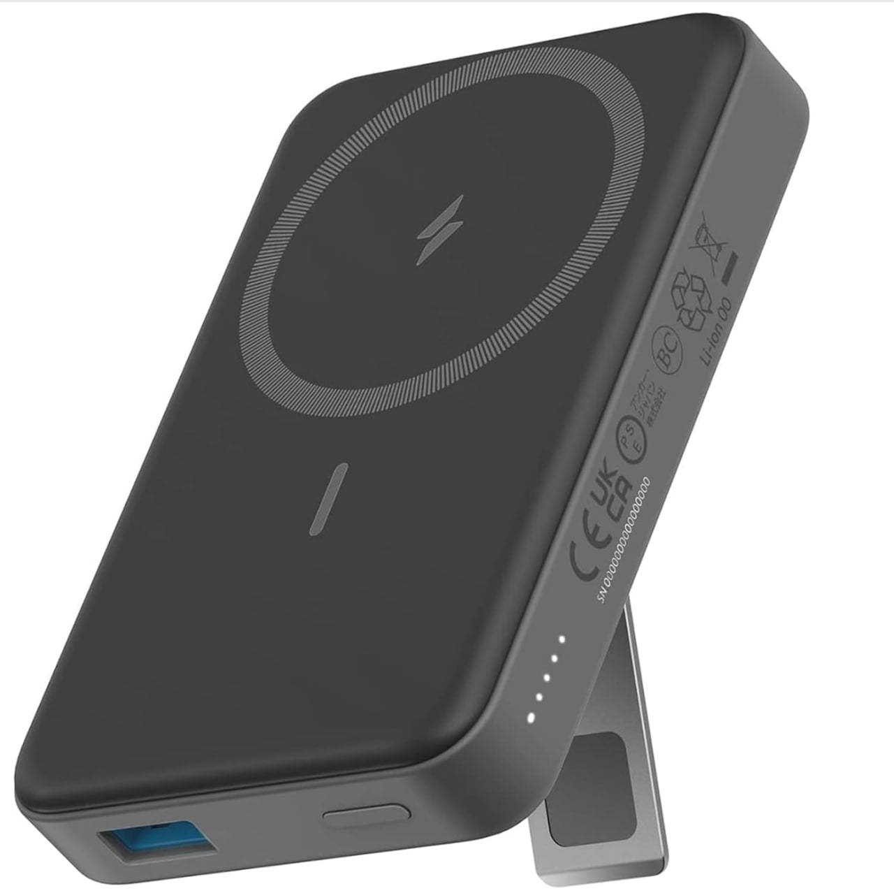 باور بانك مغناطيسي لاسلكي Anker 10000mAh، شحن سريع 20W، حامل مدمج، معتمد للطيران، حجم صغير للسفر، متوافق مع آيفون