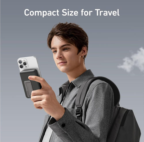 باور بانك مغناطيسي لاسلكي Anker 10000mAh، شحن سريع 20W، حامل مدمج، معتمد للطيران، حجم صغير للسفر، متوافق مع آيفون
