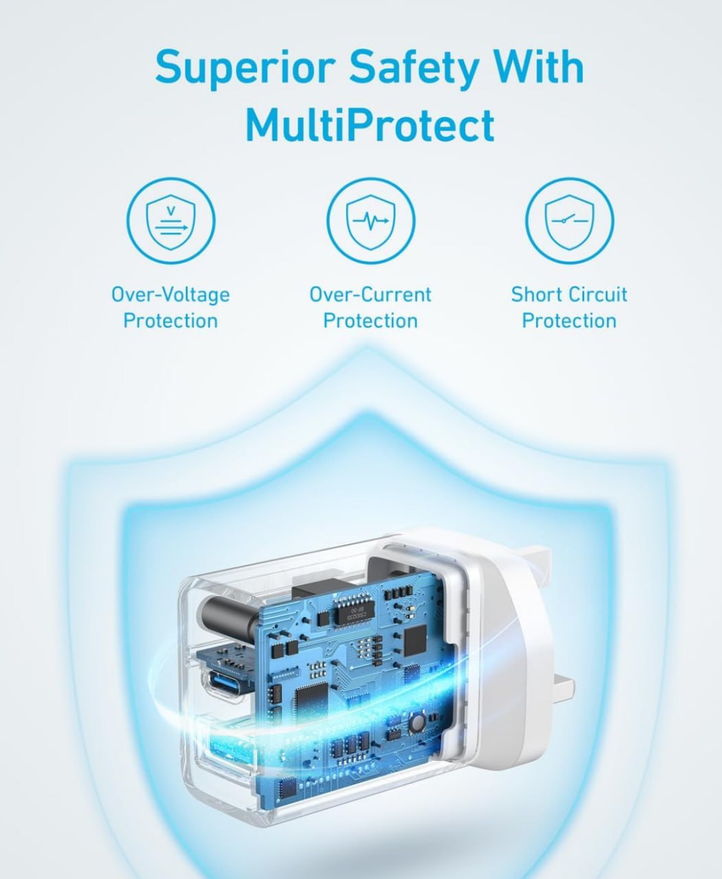 شاحن جداري Anka 20W بمنفذين (USB-C + USB-A)، شحن سريع 3 أضعاف، حماية متعددة، متوافق مع آيفون وأجهزة ذكية، تصميم صغير ومحمول